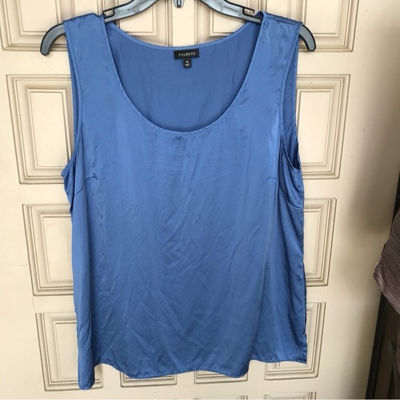 Talbots Medium Blue Silk Tank Top Sz16 Good Shape - Picture 7 of 7